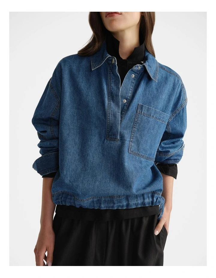 Chambray Stitch Shirt in Field Blue image 3