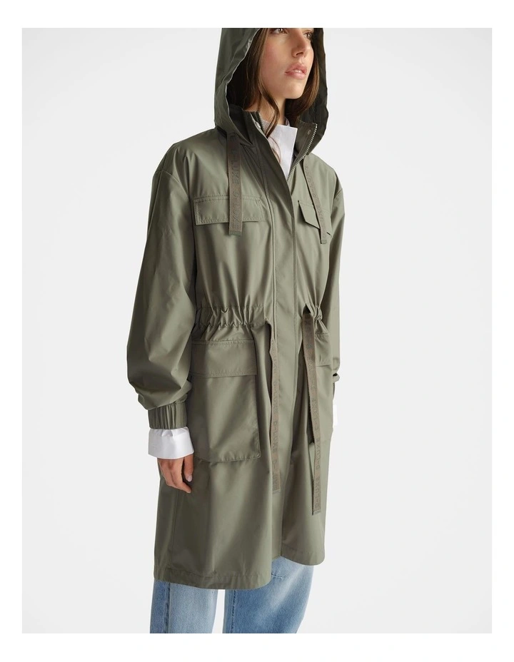 Rain Jacket in Thyme Green image 3