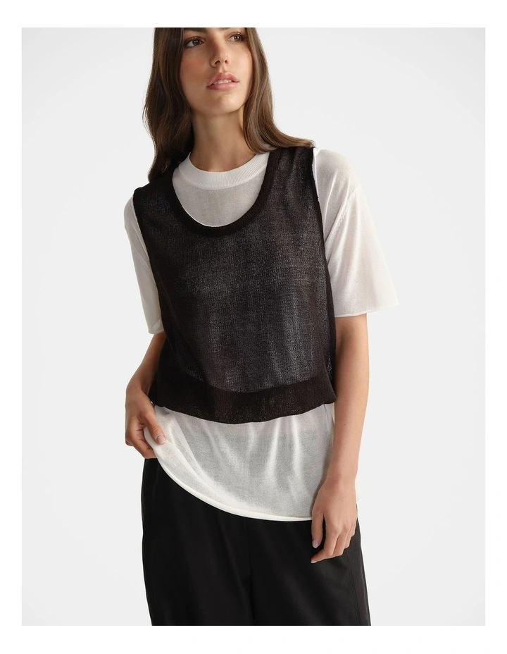 Double Layer Tank in Black image 3