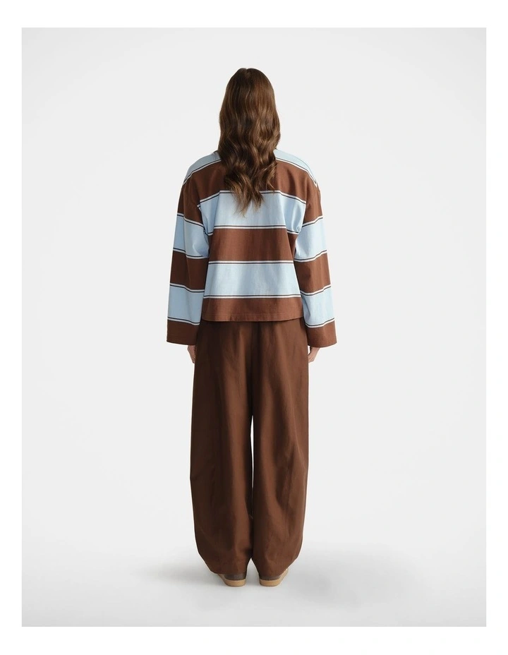 Stripe Polo Top in Multi image 2