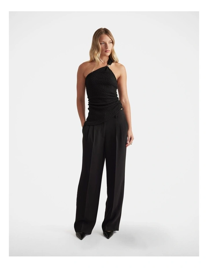 Stella One Shoulder Tank in Black image 1