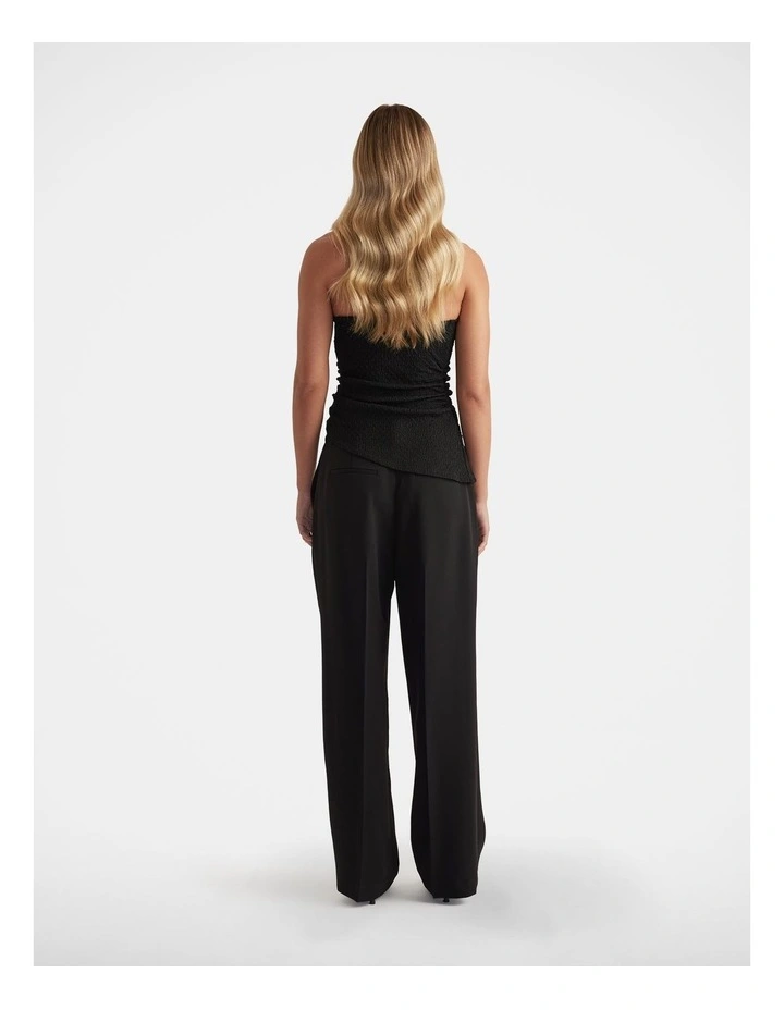 Stella One Shoulder Tank in Black image 2