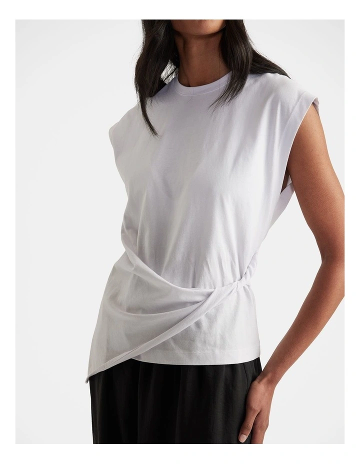 Rachel Twist Detail Top in White image 3