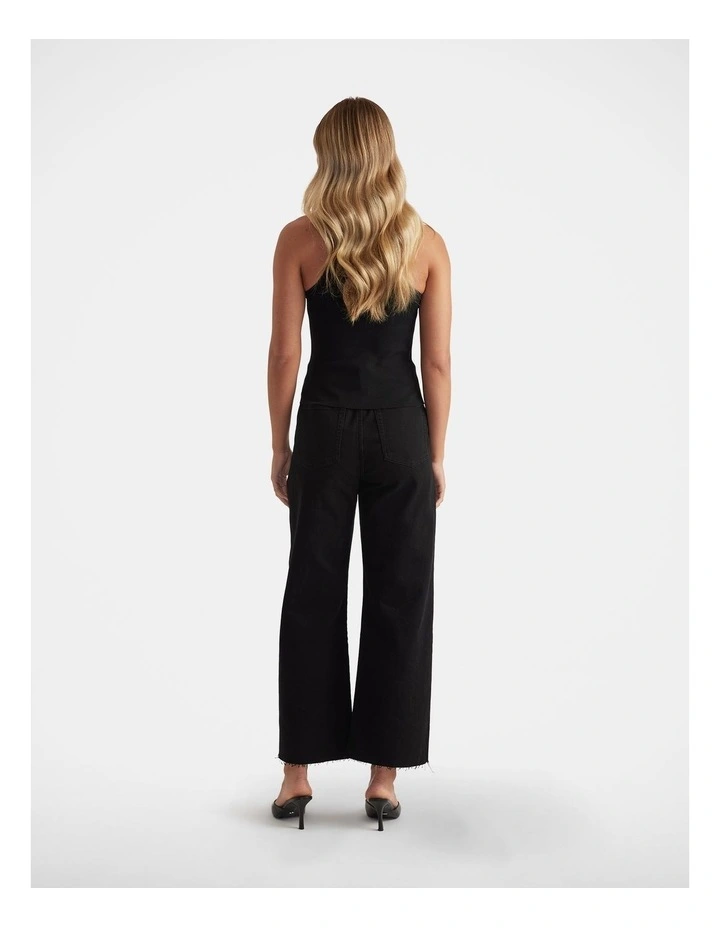 Charlotte Rib Tank in Black image 2