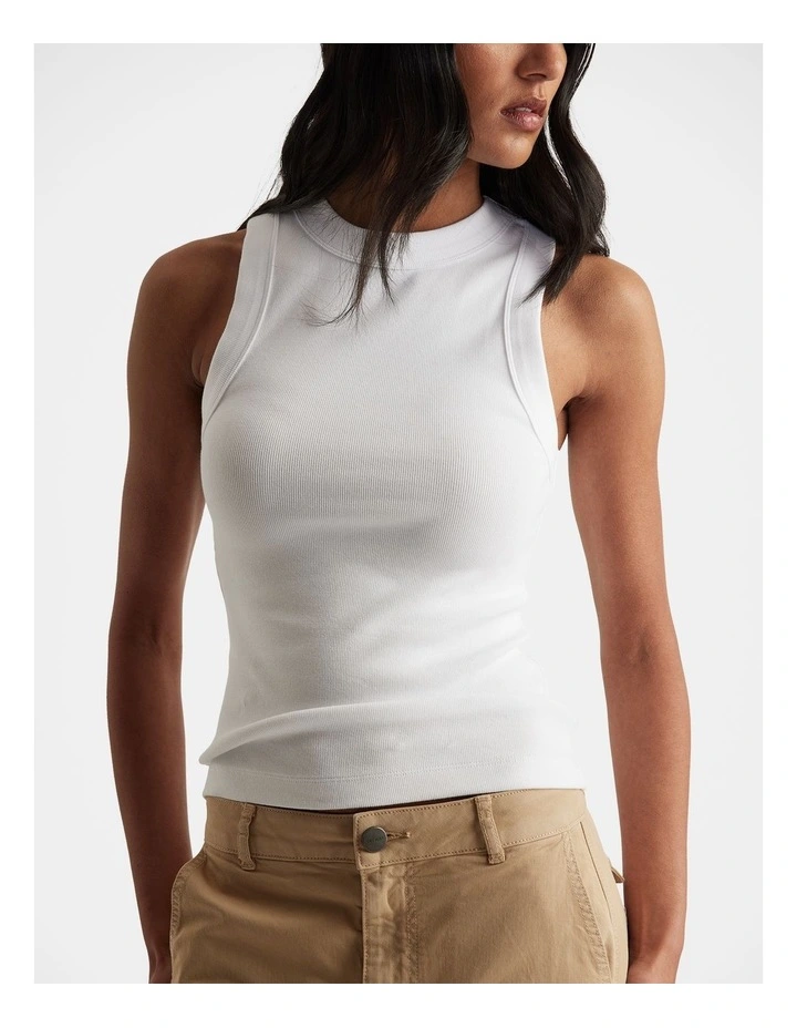 Charlotte Rib Tank in White image 3