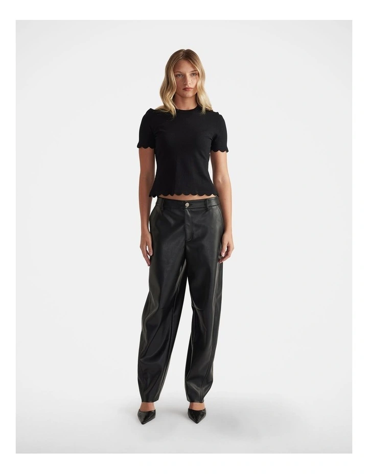 Kai Scallop Edge Tee in Black image 1