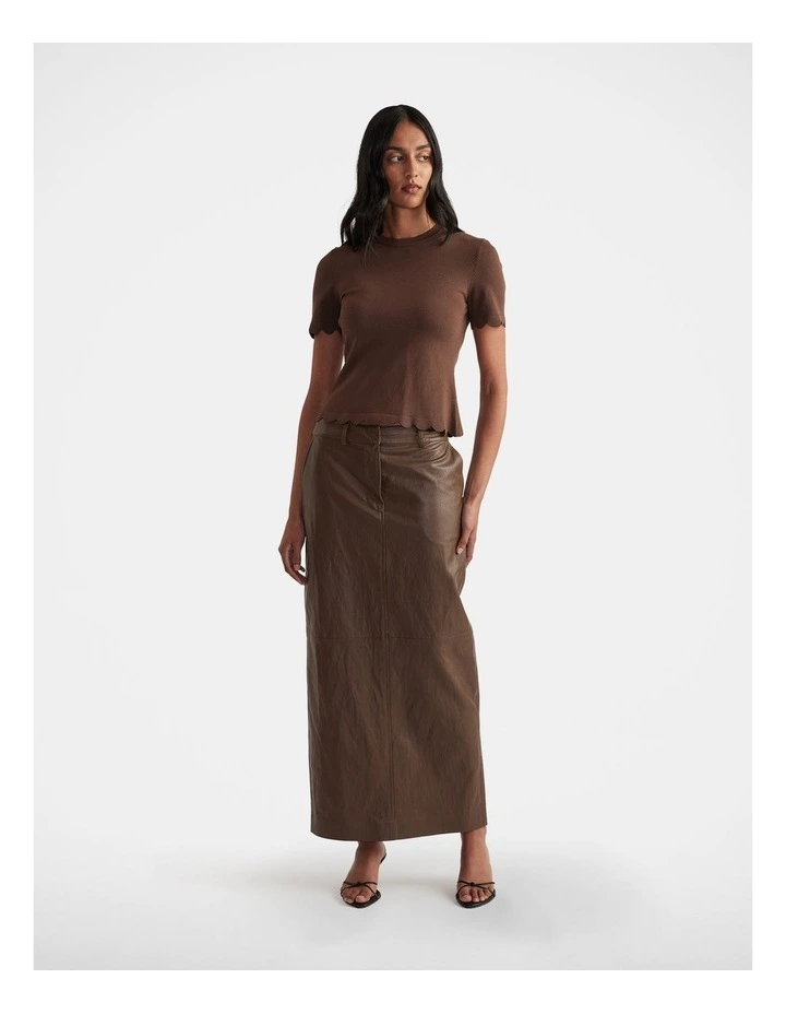 Kai Scallop Edge Tee in Brown image 1