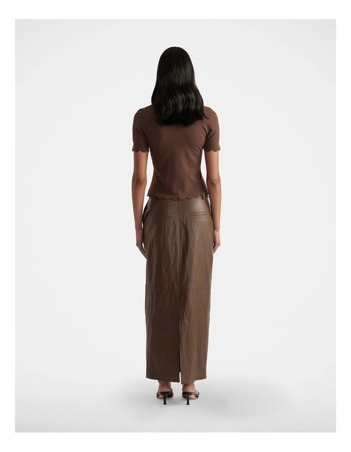 Kai Scallop Edge Tee in Brown image 2