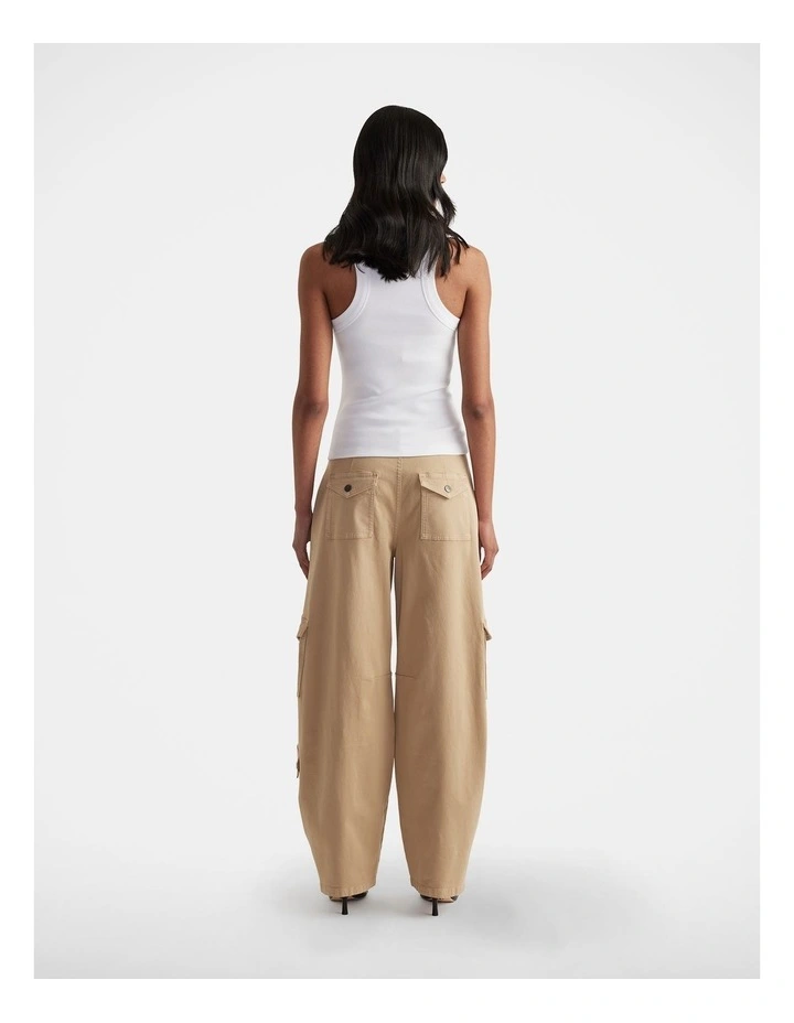 Alexa Barrel Cargo Pant in Beige image 2