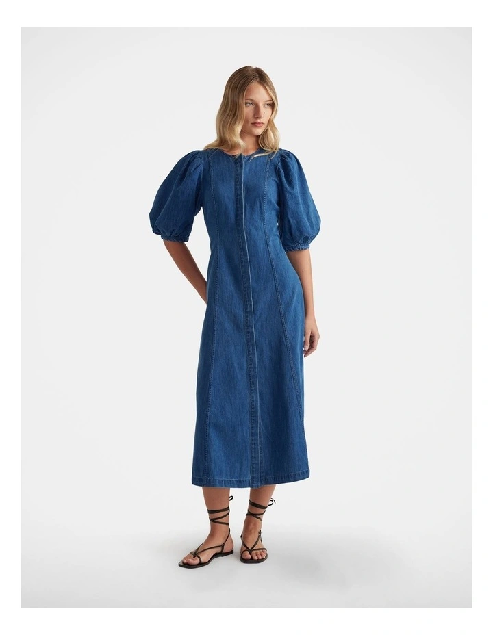 Polly Puff Sleeve Midi Dress image 1