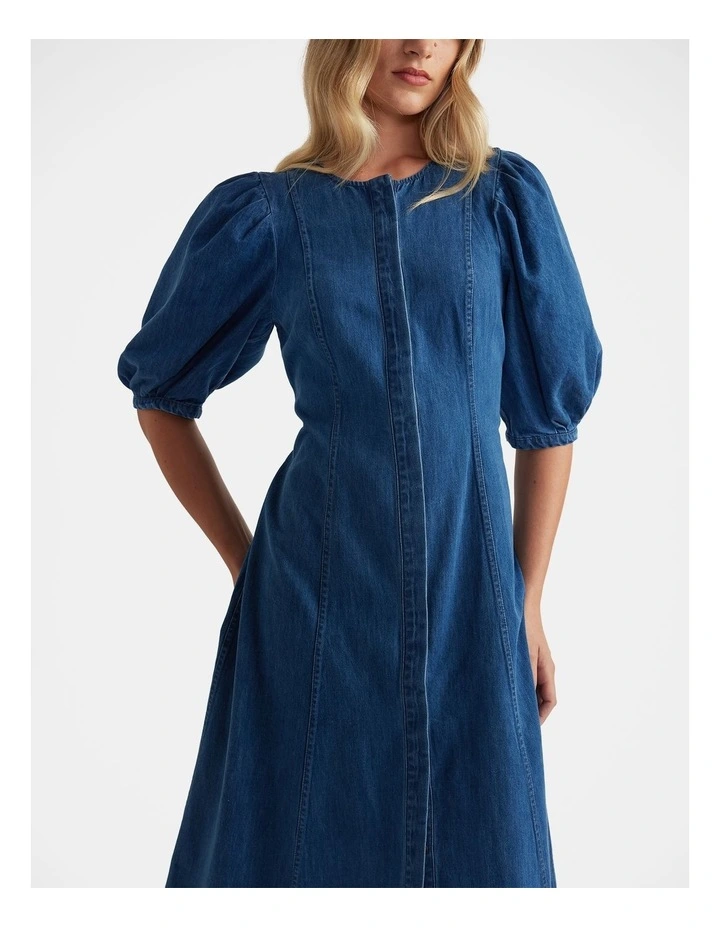 Polly Puff Sleeve Midi Dress image 3