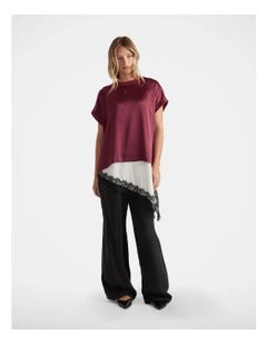 AnnMaree Satin Tee in Red