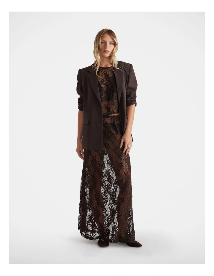Lace Maxi Skirt in Brown image 1
