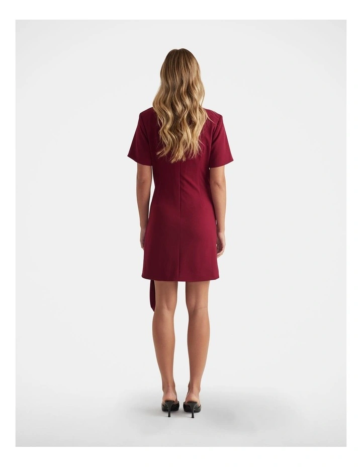Brodie Buckle Mini Dress in Red image 2