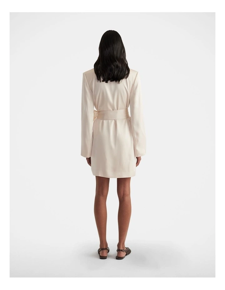 Celiene Satin Blazer Dress in Cream image 2
