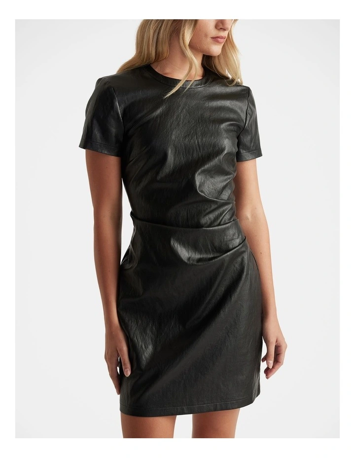 Monica Faux Leather Mini Dress image 3