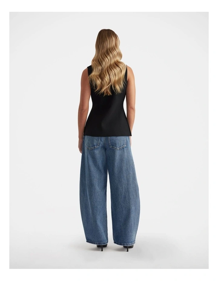 Daisy Horseshoe Jean in Blue image 2