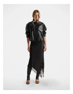 Karla Lace Slip Skirt in Black