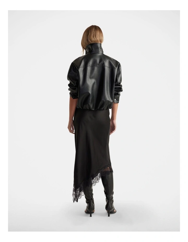 Karla Lace Slip Skirt in Black image 2