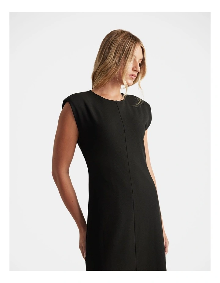 Bonnie Shoulder Pad Maxi Dress in Black image 3