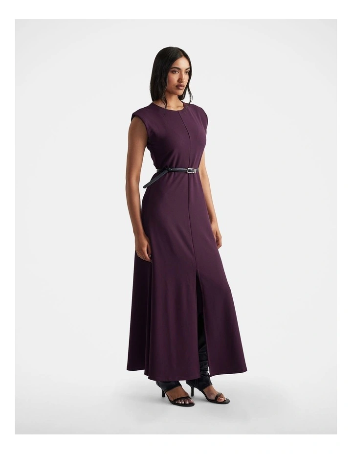 Bonnie Shoulder Pad Maxi Dress in Purple image 1