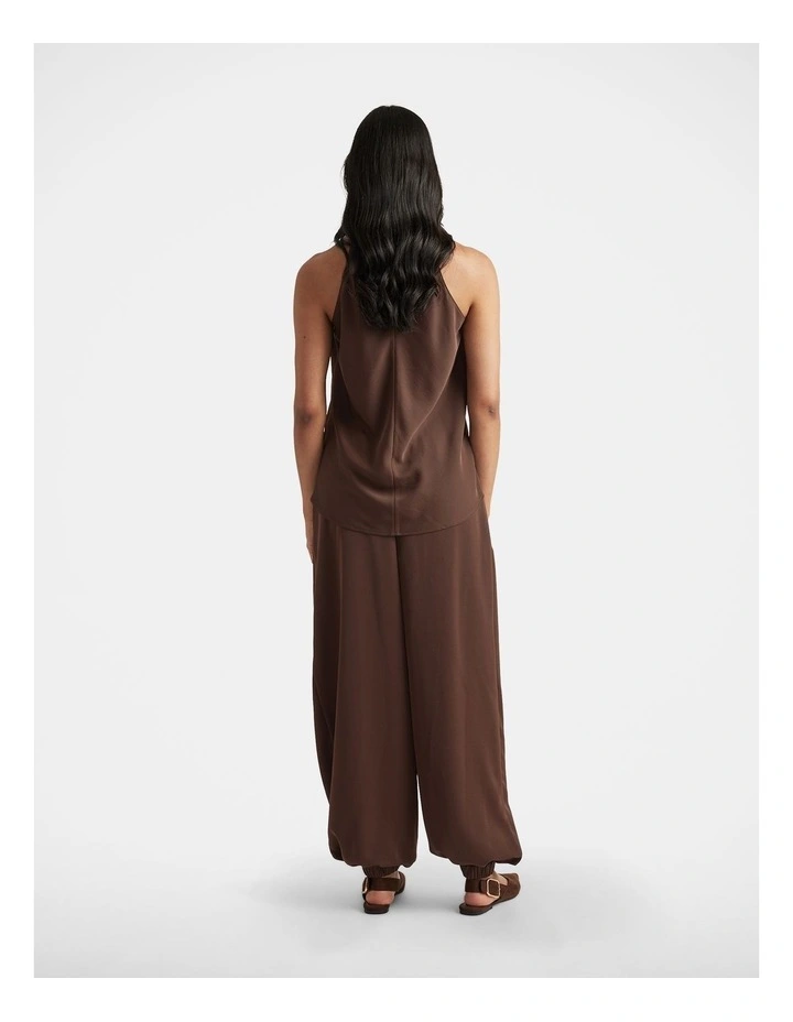 Holly Cowl Neck Halter Top in Brown image 3