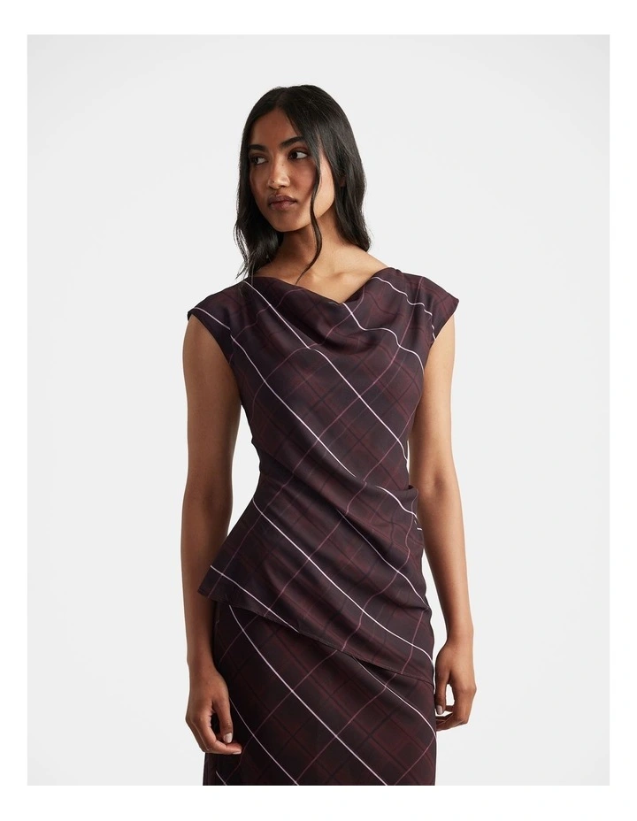 Faye Cowl Neck Top in Multi image 3