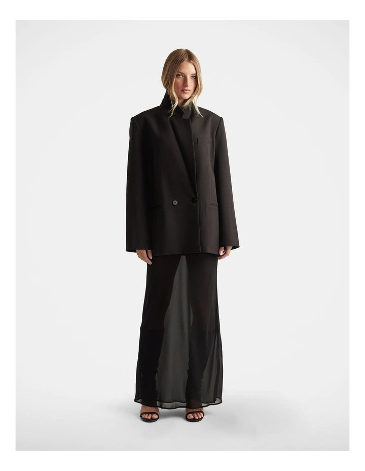 Faye Sheer Maxi Skirt in Black image 1