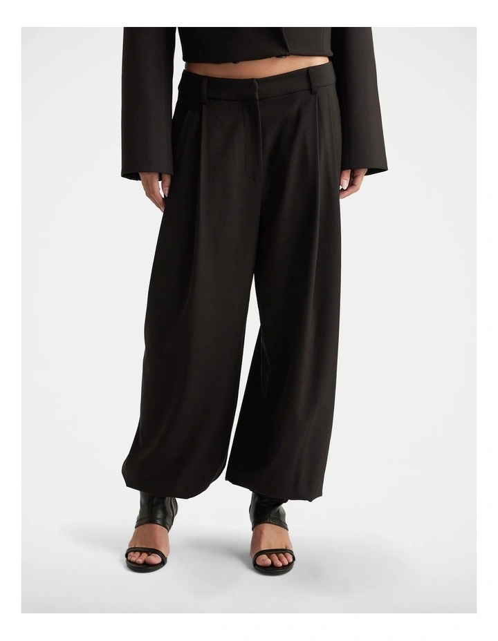 Josie Tailored Balloon Pant in Black image 3