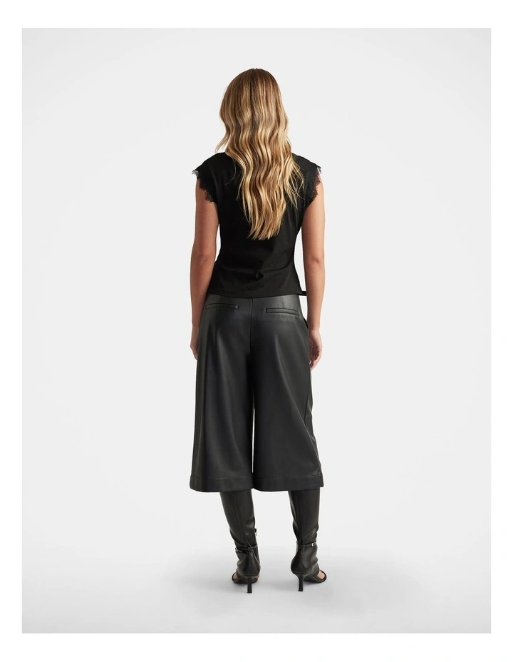 Dakota Lace Trim Tank in Black image 2