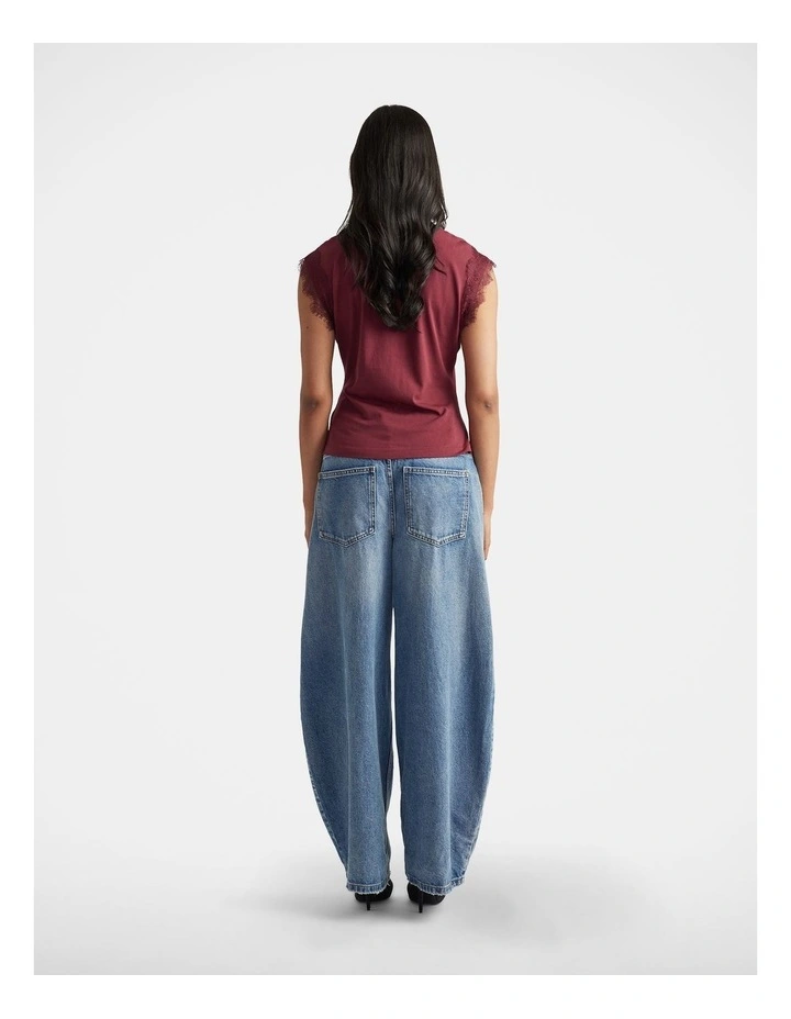 Dakota Lace Trim Tank in Red image 2