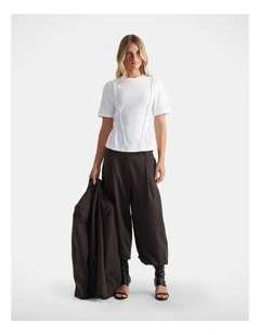 Lucy Seam Detail Tee in White