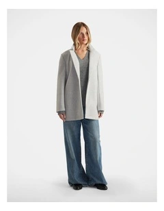 Mid Length Felt Coat in Grey