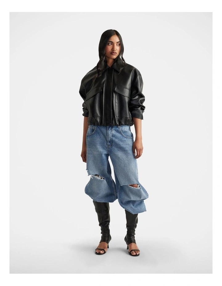 Reece Bomber Jacket in Black image 1