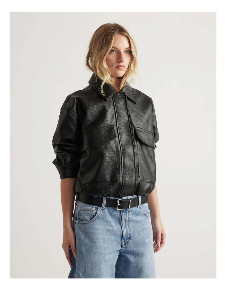 Reece Bomber Jacket in Black image 3