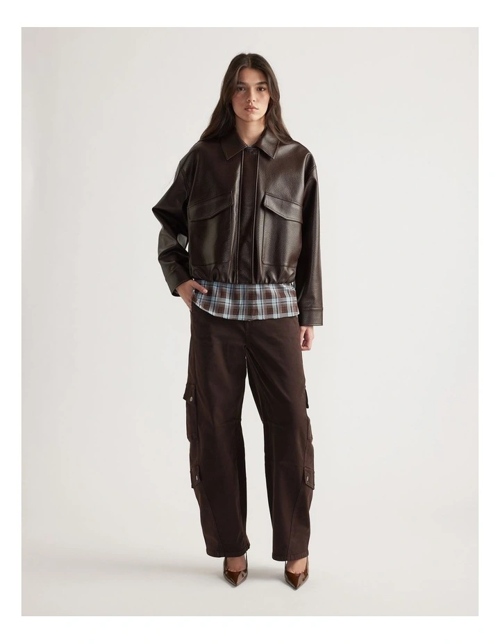 Reece Bomber Jacket in Brown image 1