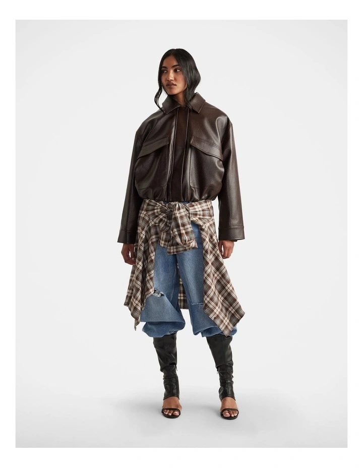 Reece Bomber Jacket in Brown image 1