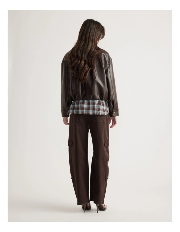 Reece Bomber Jacket in Brown image 2