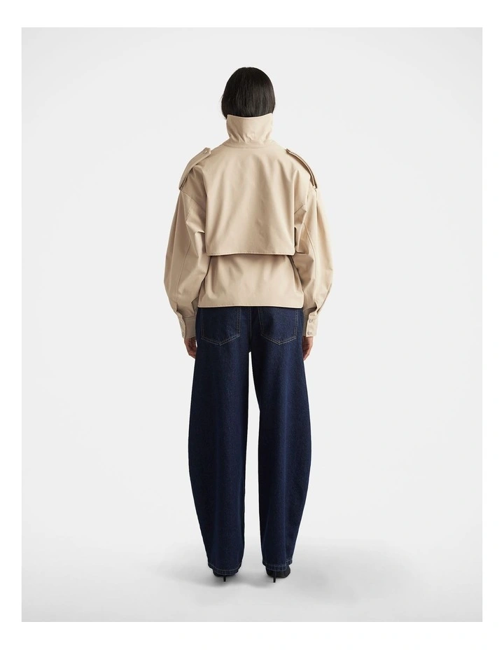 Lila Cropped Trench Coat in Beige image 2