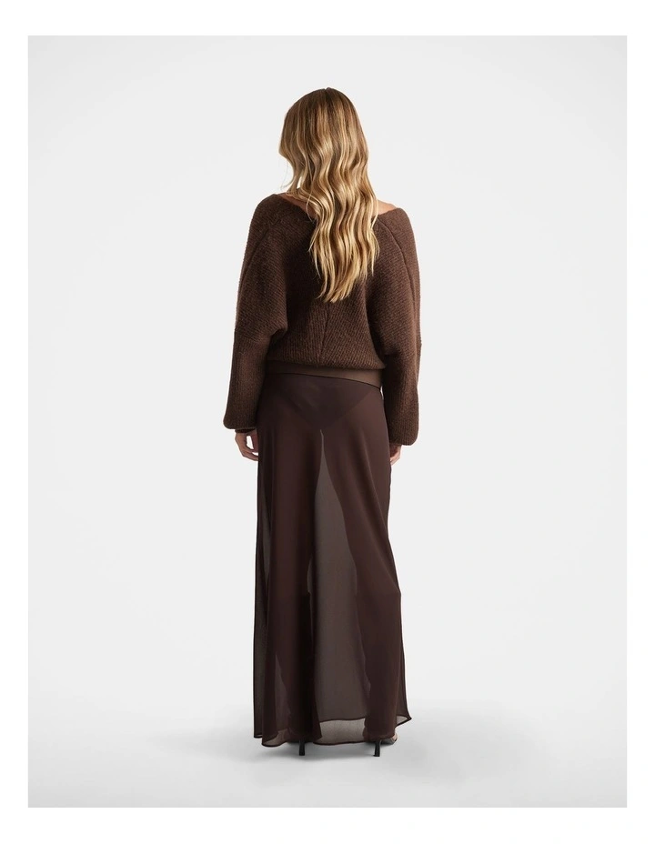 Harper Crossover Jumper in Brown image 2