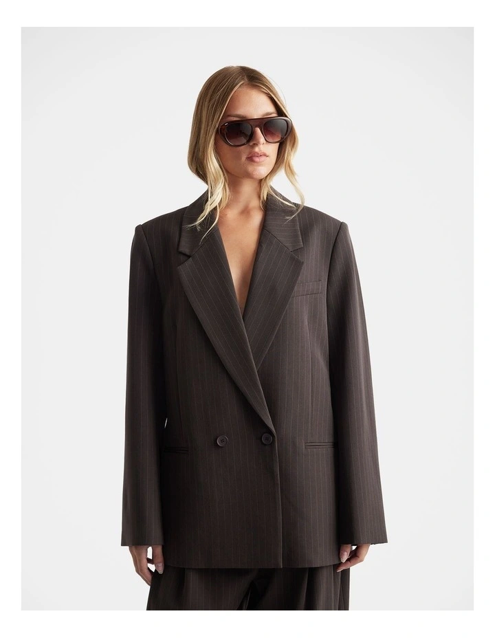 Josie Oversized Blazer in Brown image 3