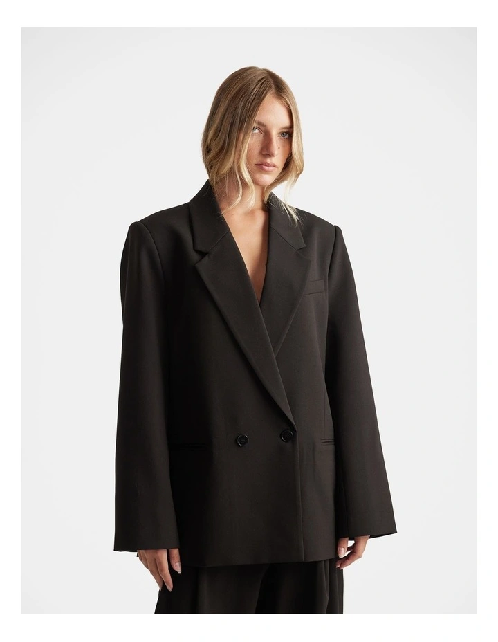 Josie Oversized Blazer in Black image 3