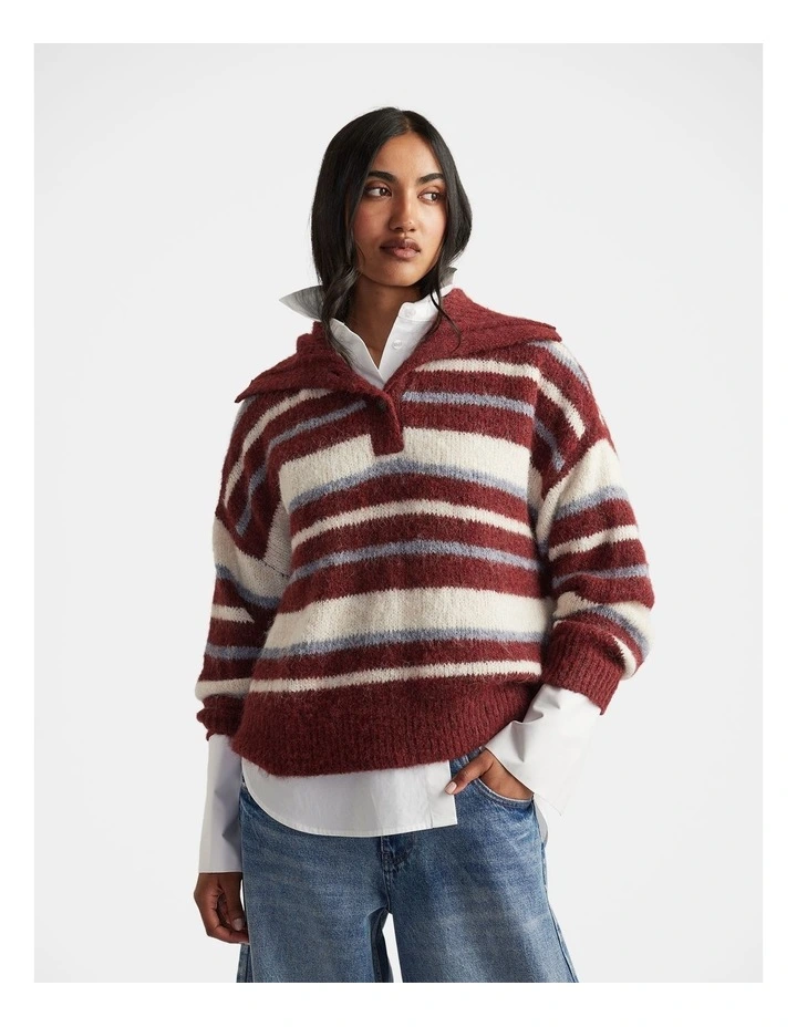 Riley Knit Polo in Multi image 3