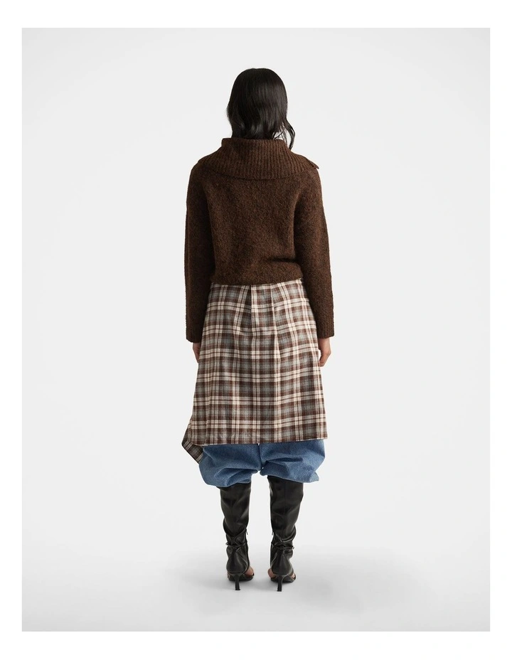 Riley Knit Polo in Brown image 2