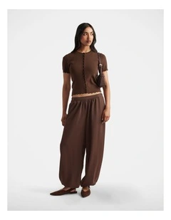 Maya Scallop Trim Button Top