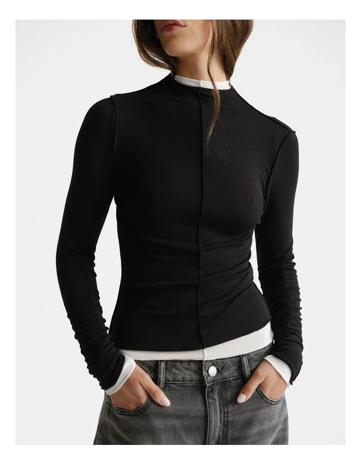 D-Luxe Semi Sheer Long Sleeve image 3