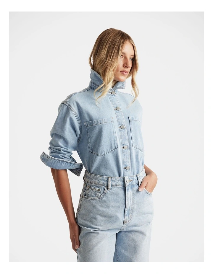 Ariana Denim Shirt in Blue image 3