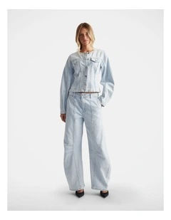 Amaya Barrel Denim Jacket in Blue