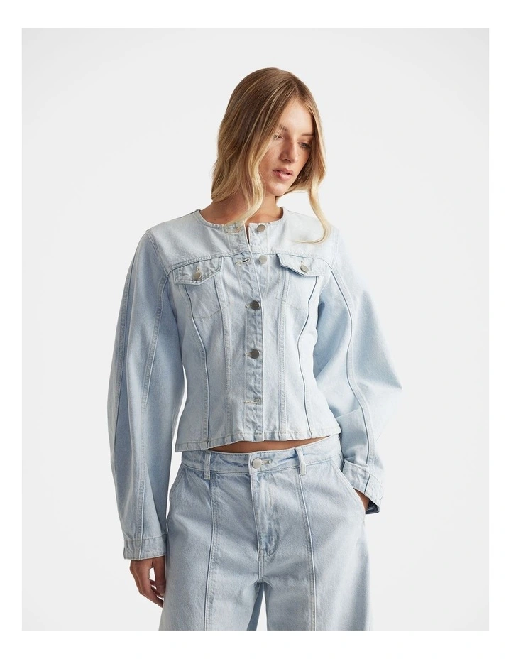 Amaya Barrel Denim Jacket in Blue image 3