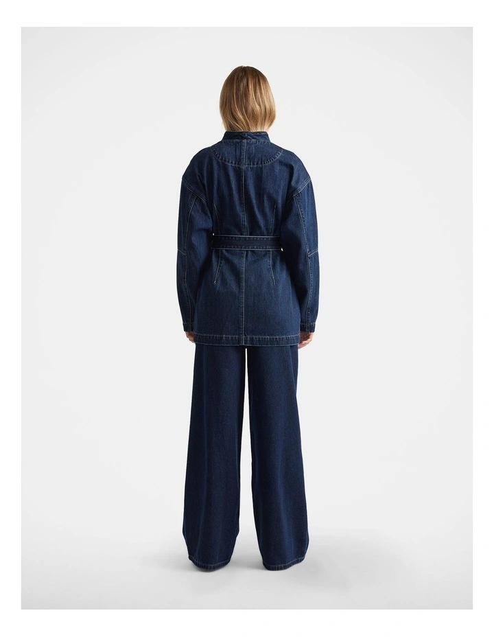 Kylie Cocoon Sleeve Jacket in Blue image 2